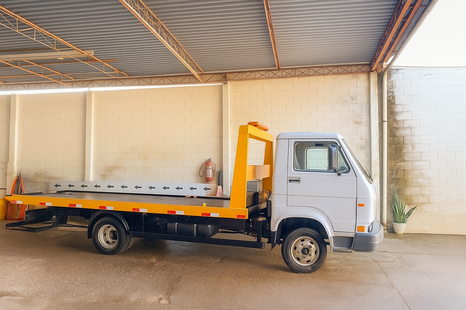 Caminhão plataforma para transporte de máquinas e equipamentos
